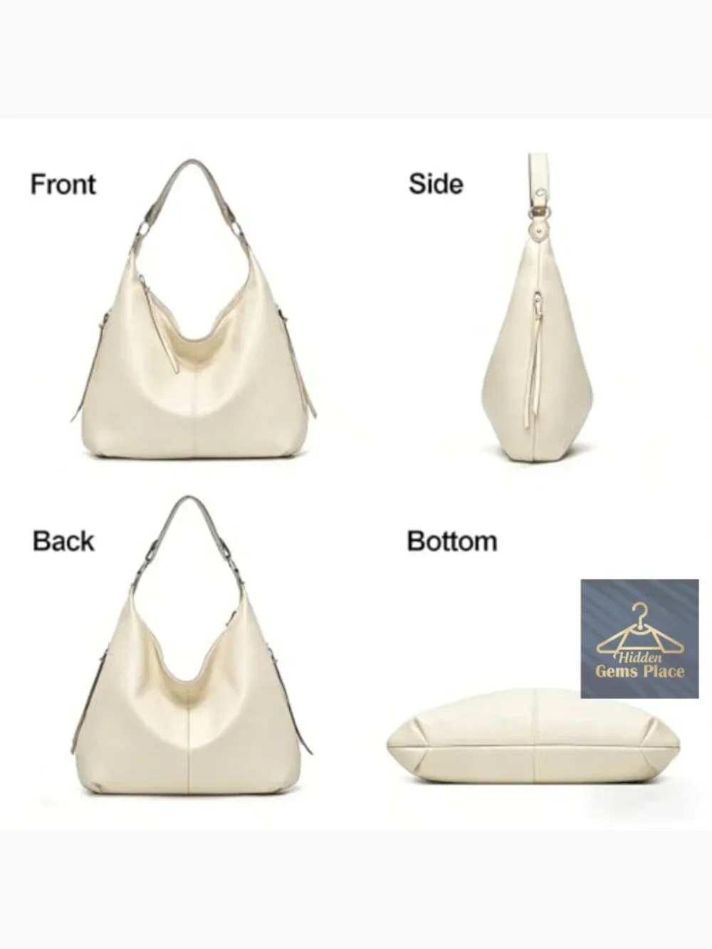 Soft Leather Handbags 3-Piece Set Crossbody Purse Wristlet Hobo Bag for Work